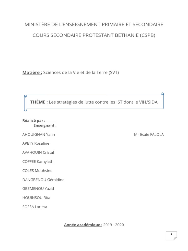 Lutte contre les MST et IST | PDF | Infection sexuellement ...