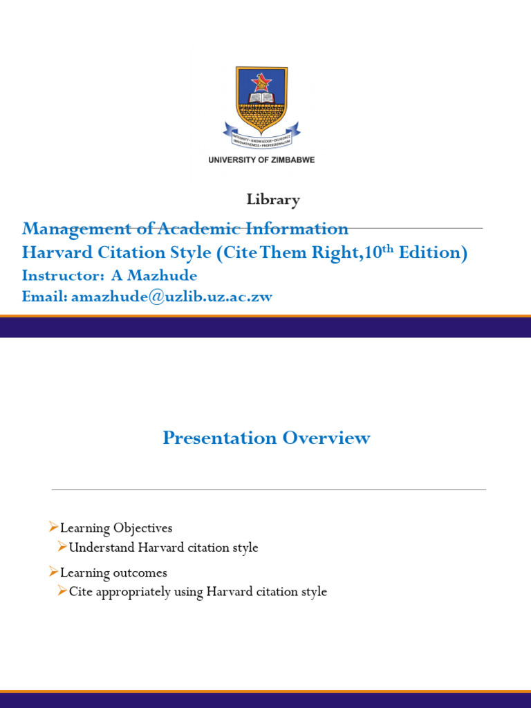 HAVARD CITATION STYLE intelligence overview