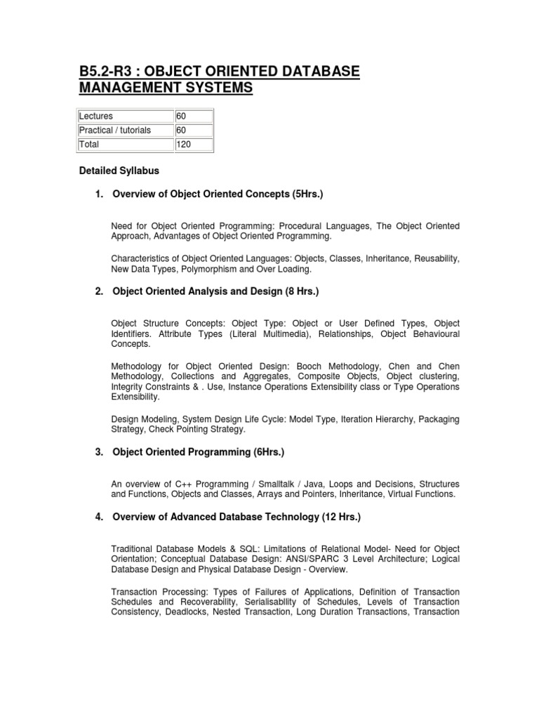 B5.2-R3 Syllabus | PDF | Object (Computer Science) | Object Oriented ...