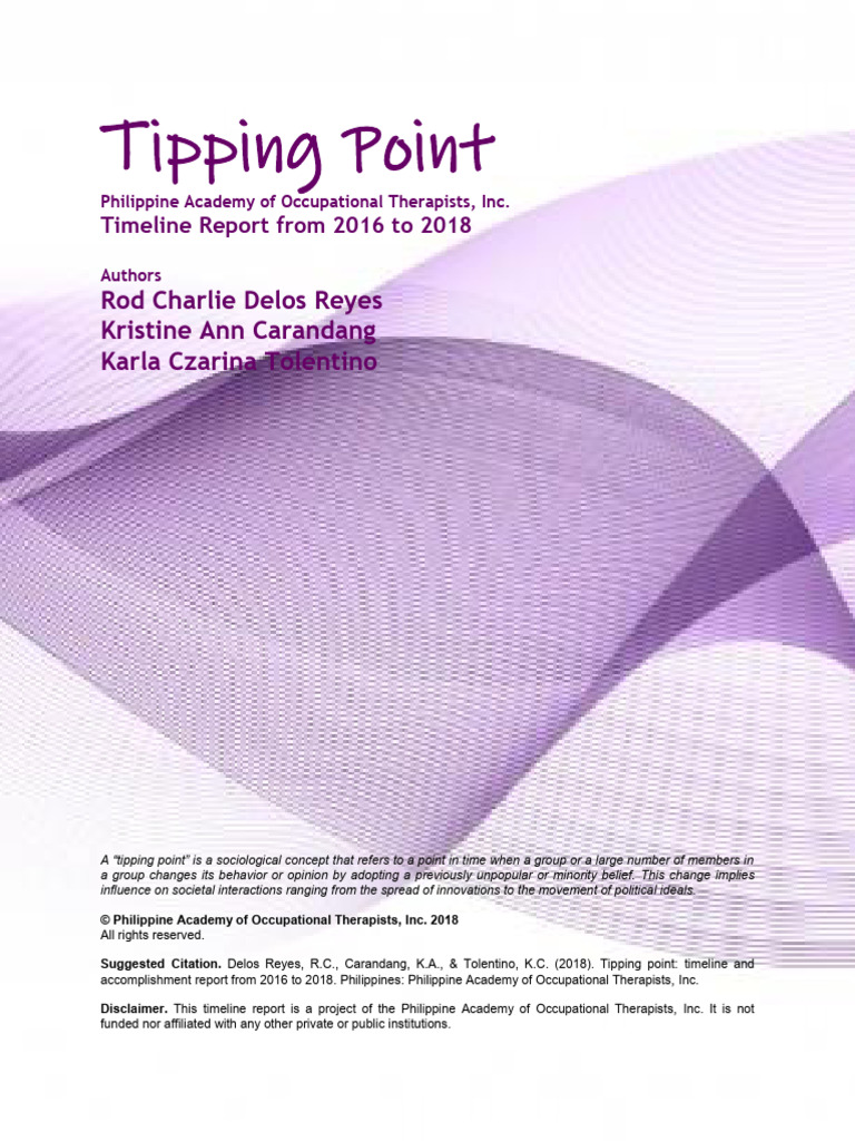 Tipping point philippine academy of occupational therapists inc