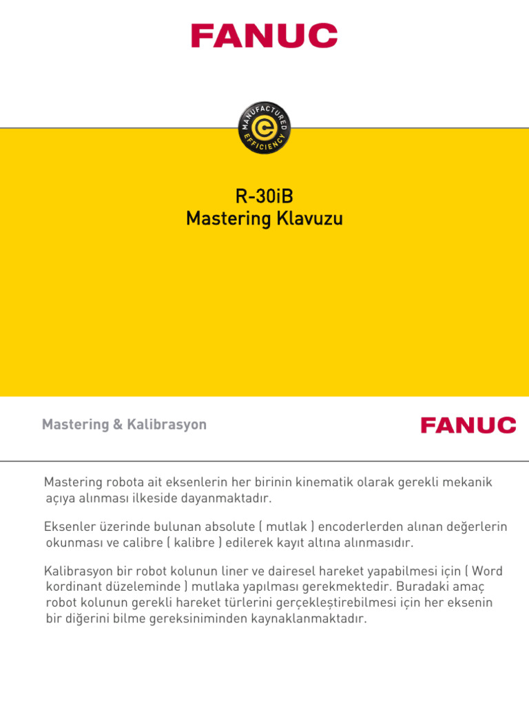 FANUC R-30iXX Quick Mastering | PDF
