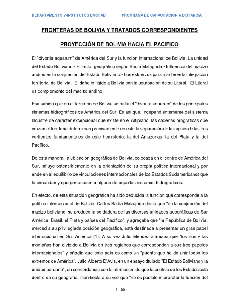Fronteras de Bolivia y Tratados de Bolivia | PDF | Bolivia | Chile