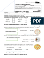 Control N°1 - Suma y Resta de Fracciones Con Igual Denominador