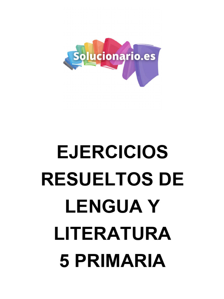 Ejercicios Resueltos de Lengua 5º Primaria | PDF | Lingüística