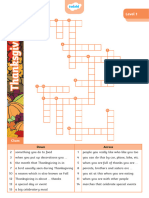 Thanksgiving Crossword Level 1 Difficulty - Ver - 1