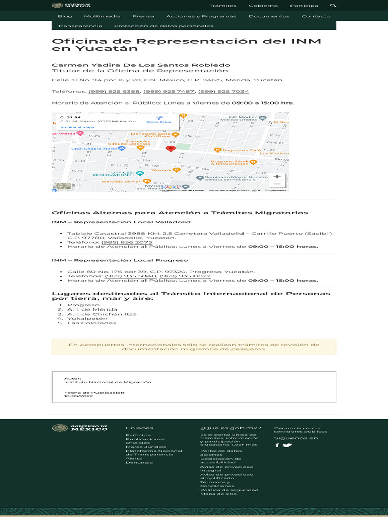 Oficinas del INM en Yucatán | PDF