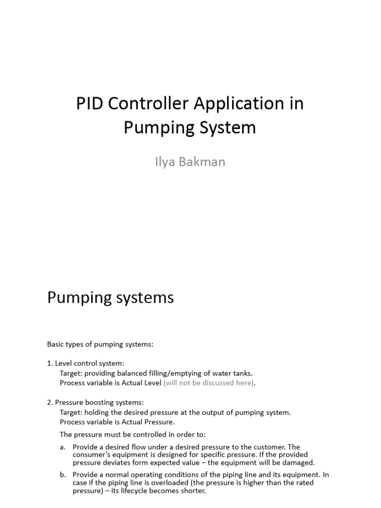 PID in Pumping 1.0 PDF Electric Motor Pump