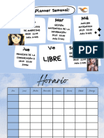 Horario de Clases Semanal Planner Tierno Celeste y Blanco