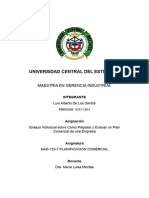 Ensayo Individual Sobre Como Preparar y Evaluar Un Plan Comercial de Una Empresa