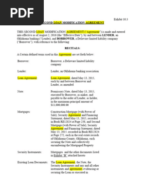 Loan Modification Agreement