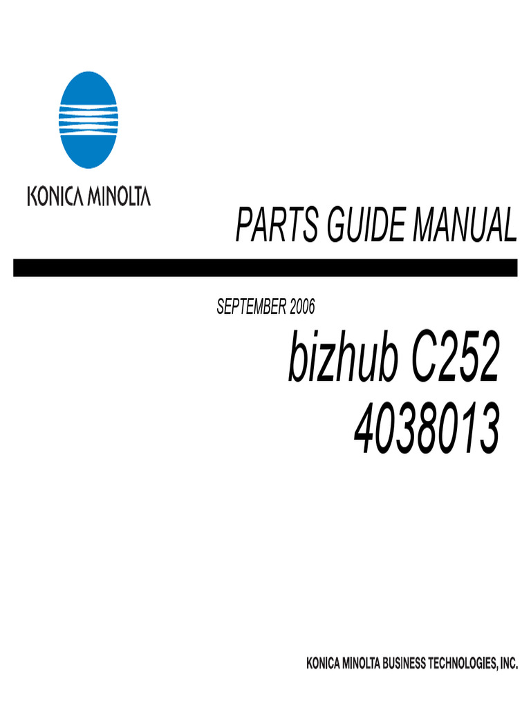 bizhub C252 Parts Guide Manual | PDF