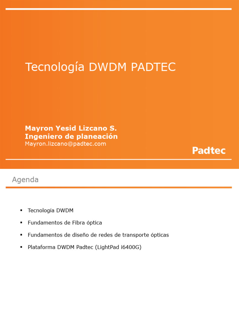 Entrenamiento DWDM Padtec | PDF | Multiplexación por División de ...