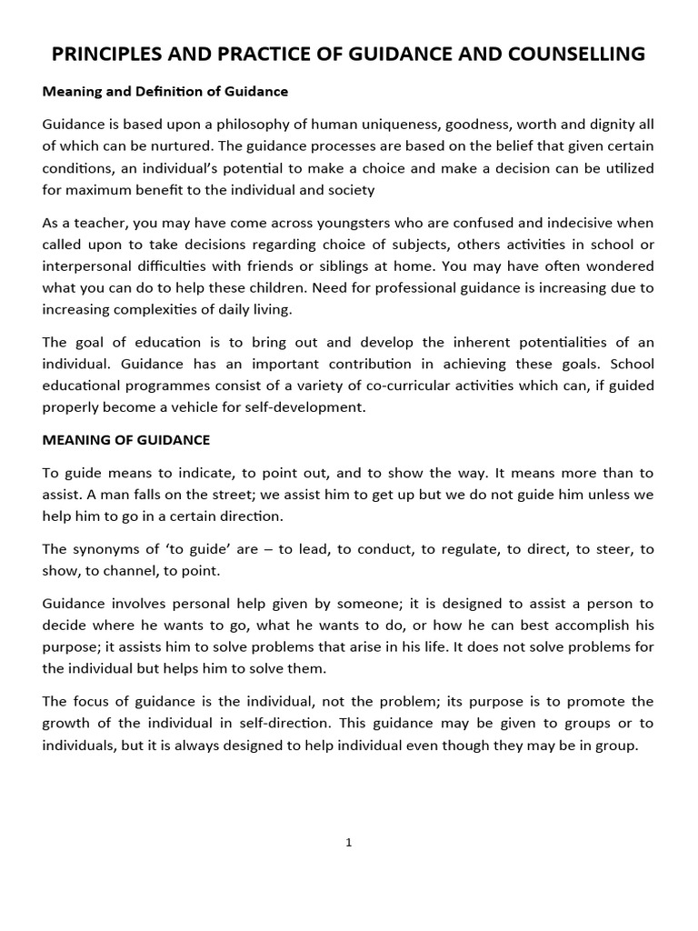 Intro To Guidance And Counselling Pdf Psychotherapy Cognitive