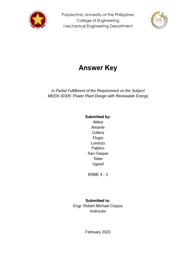 Answer Key - Nuclear Power Plant | PDF