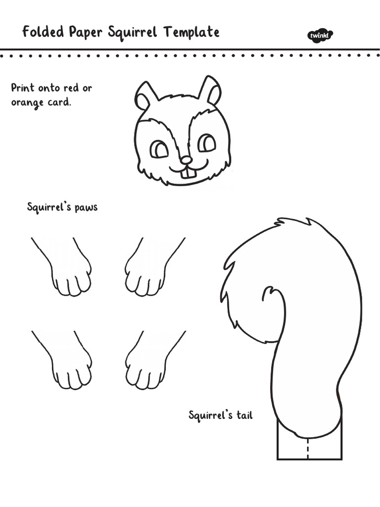 Folded Paper Squirrel Templates | PDF