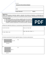 Evaluación Diversificada Álgebra 8