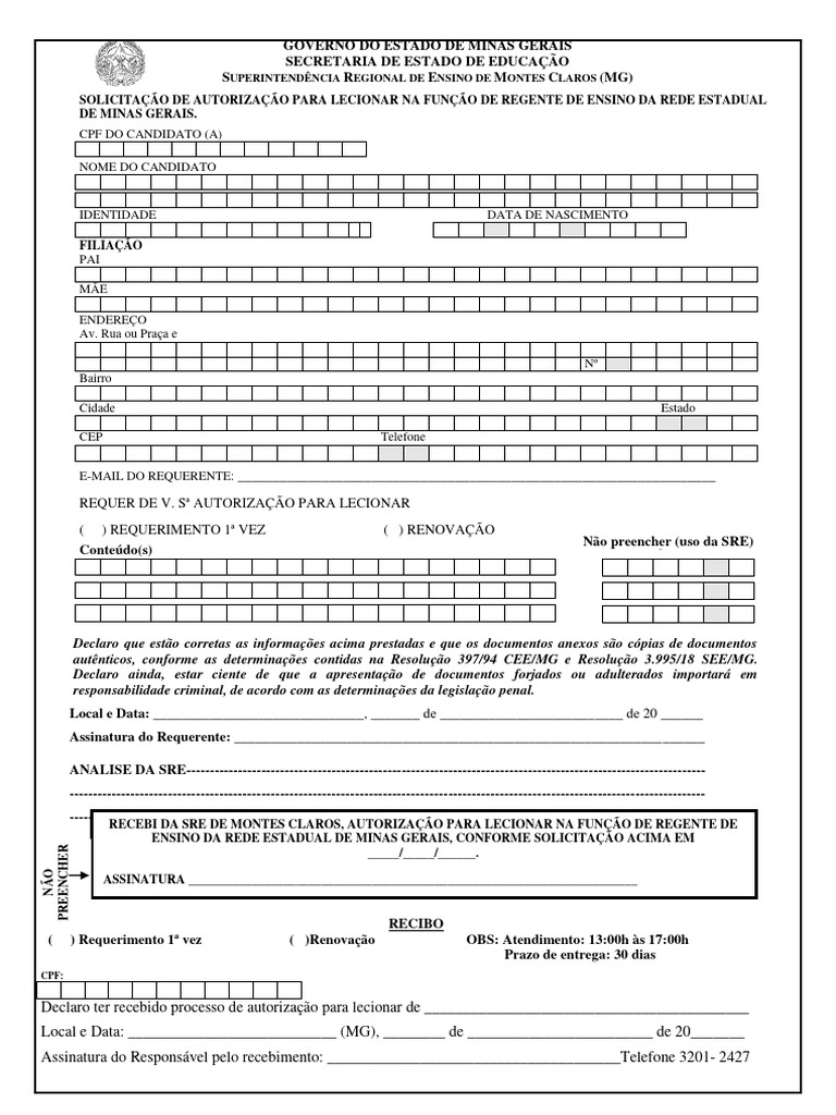 Formulario requerimento cat pdf