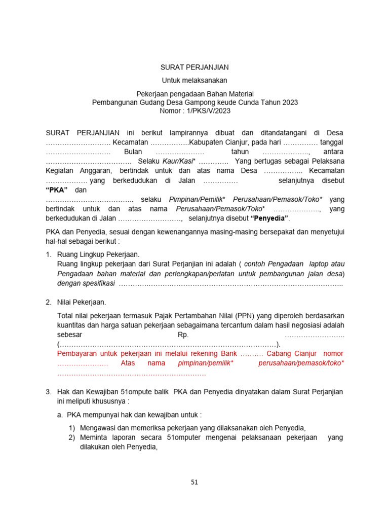 Bag Pbj Opd Contoh Format Dokumen Pengadaan Di Desa Pdf