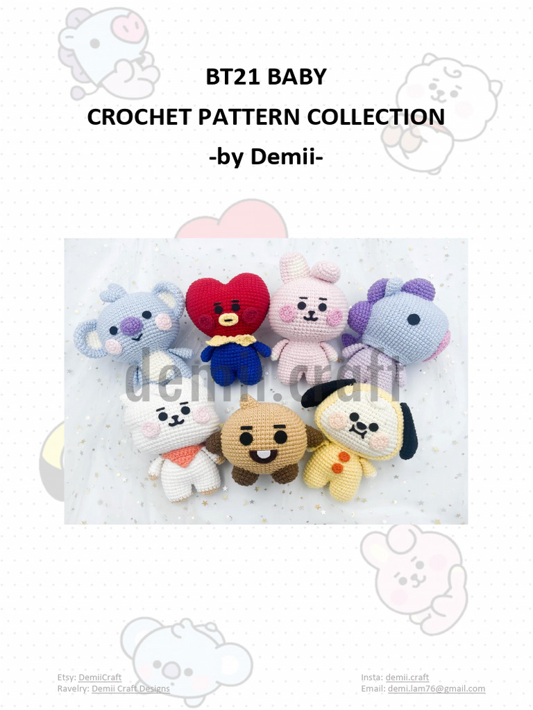 BT21 Baby Crochet Pattern Collection | PDF | Crochet | Yarn
