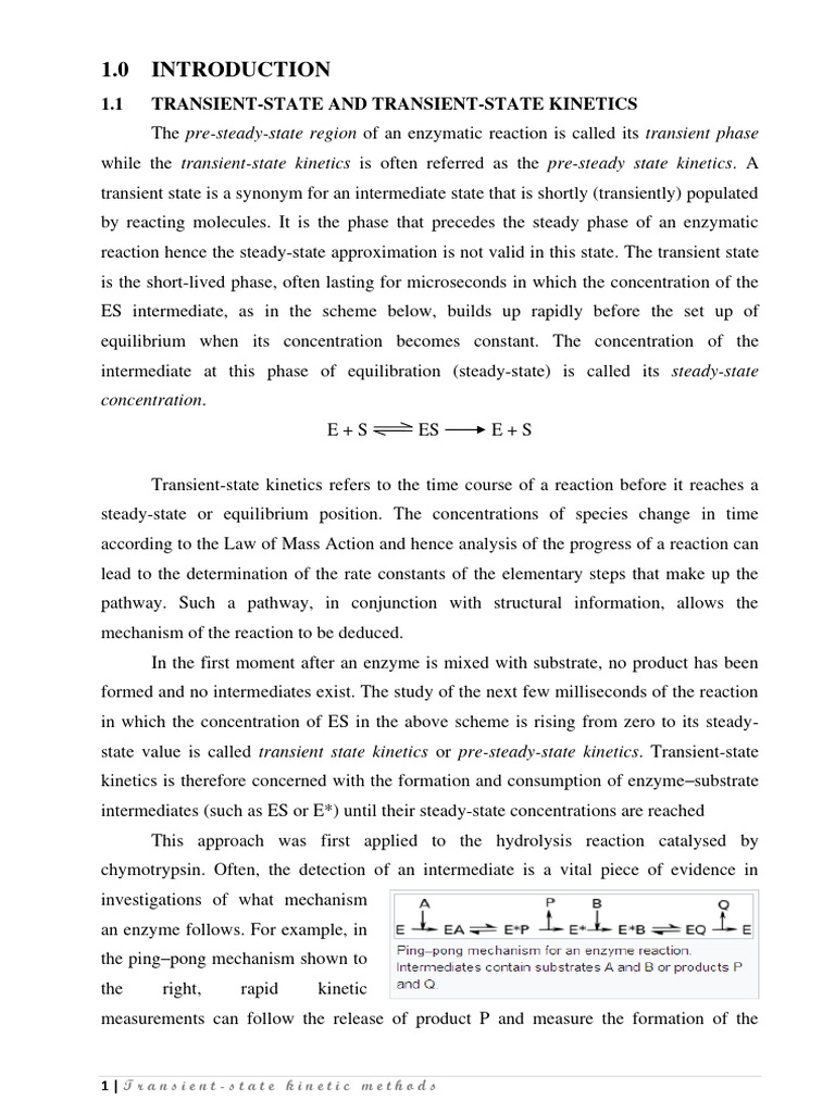 Transient-State Kinetic Methods in Biochemistry | PDF