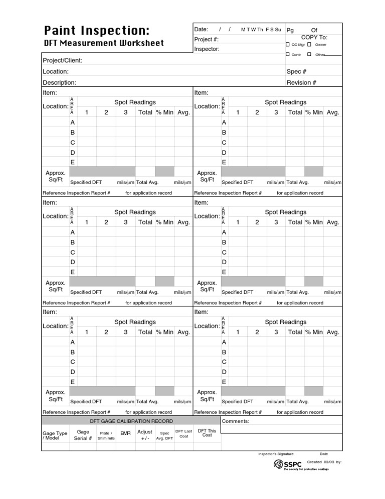 DFT Measurement Inspection Report | PDF