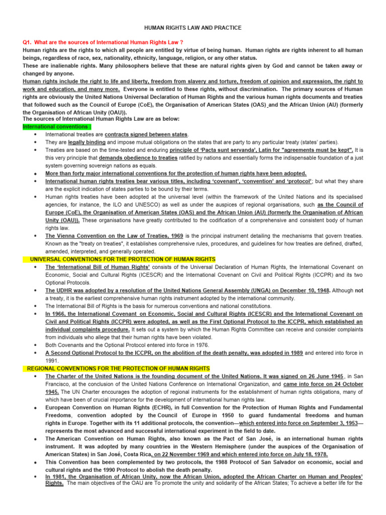 Sources of International Human Rights Law | PDF | Human Rights ...
