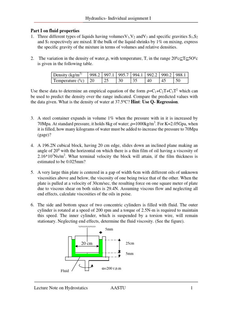 Fluid Properties and Pressure Measurement | PDF | Pressure | Pressure ...