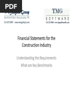 Financial Stmts For The Construction Industry