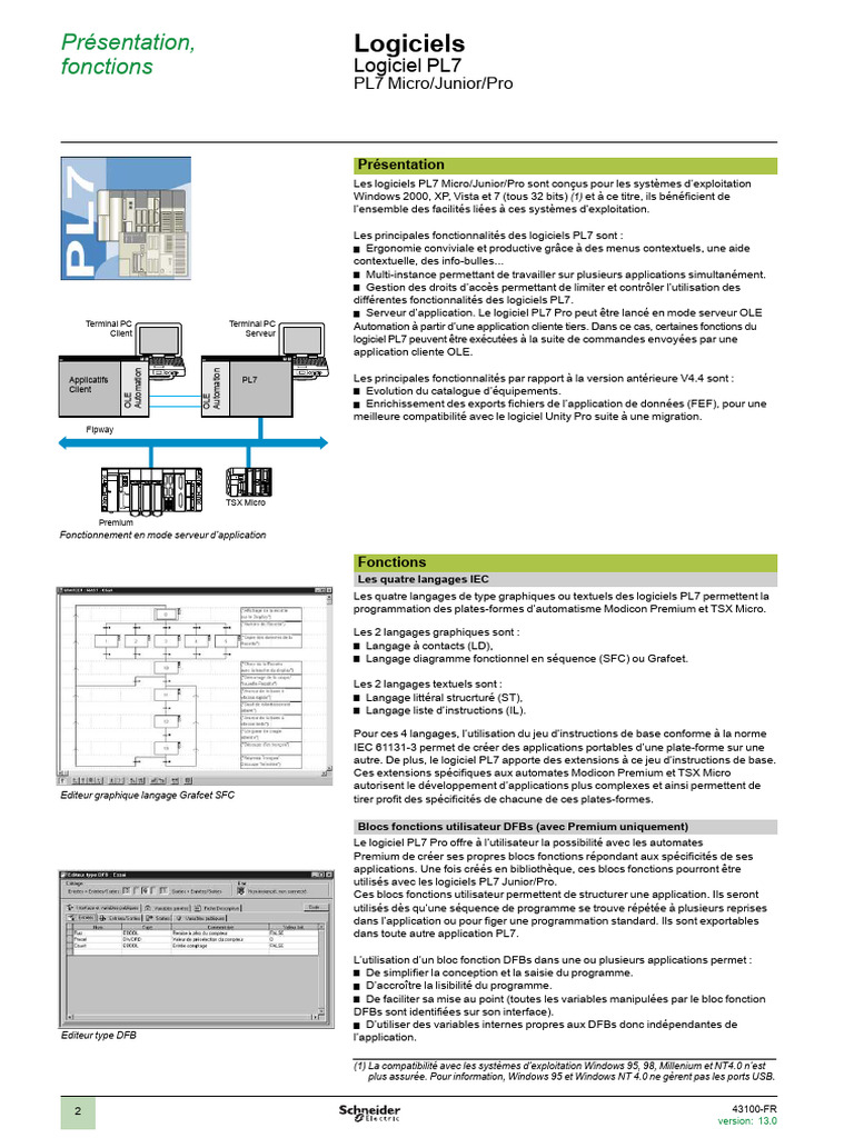 Logiciels PL7 Micro/Junior/Pro | PDF