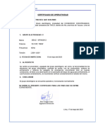 Certificado de Operatividad Grupo Electrogeno