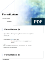 Formal Letters - Complaint - Application Letters