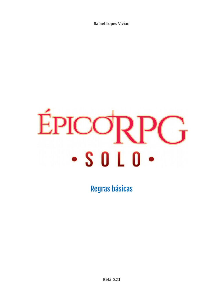 Regras Básicas do Épico RPG Solo | PDF