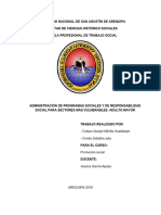 Administración de Programas Sociales y de Responsabilidad Social para Sectores Mas Vadulto Mayor1