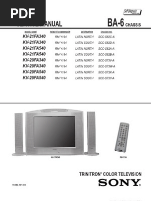 SONY KV-14G3（H58） Sony Kv-21fa340 540 Kv-29fa340 540 Kv-29fa540 Chassis Ba-6