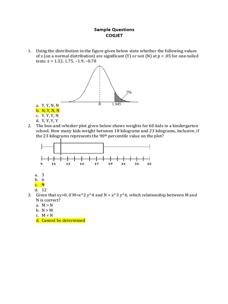 COGJET Exam Sample Questions | PDF