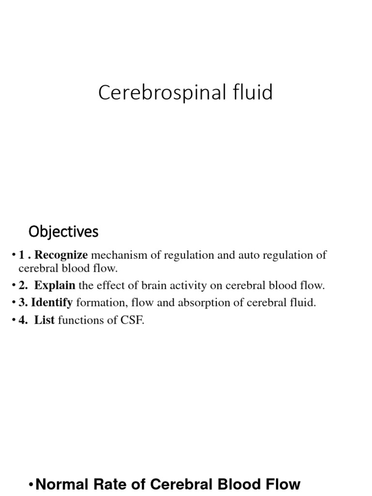 Cerebrospinal Fluid: Functions & Dynamics | PDF | Cerebrospinal Fluid ...