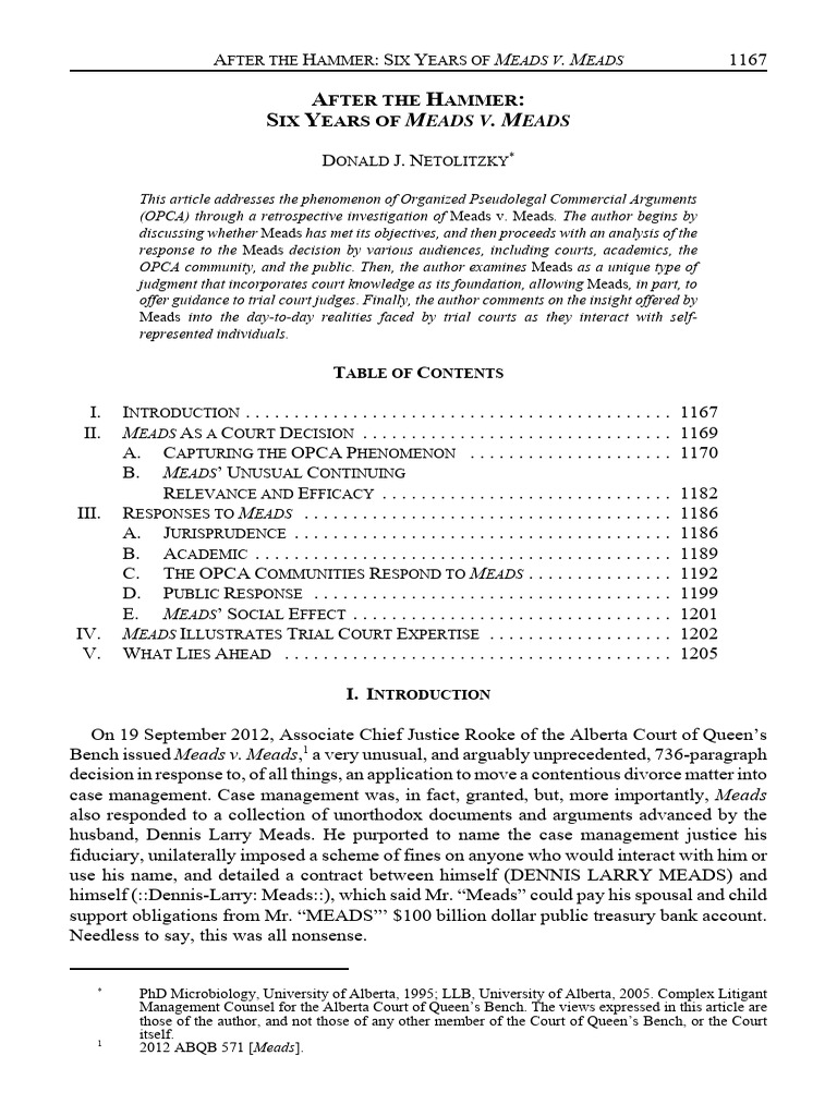 Legal Insights on Meads v. Meads | PDF | Justice | Crime & Violence