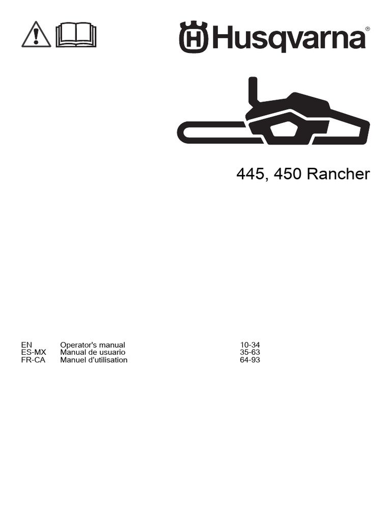 OM. Husqvarna. 445, 450 Rancher. 2021-06 | PDF | Gasoline ...