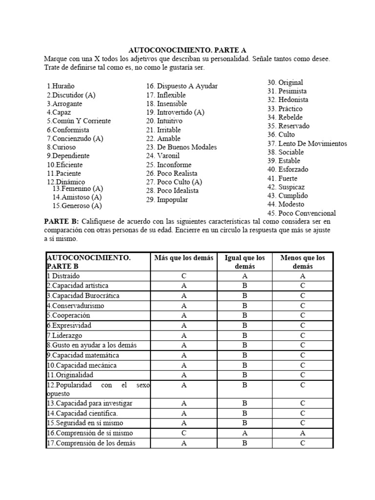Autoconocimiento Pdf