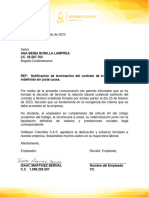 Carta Terminación Contrato Indefinido