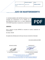 Certificado de Mantenimiento