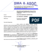 Solicitud de Sentencia Certificada