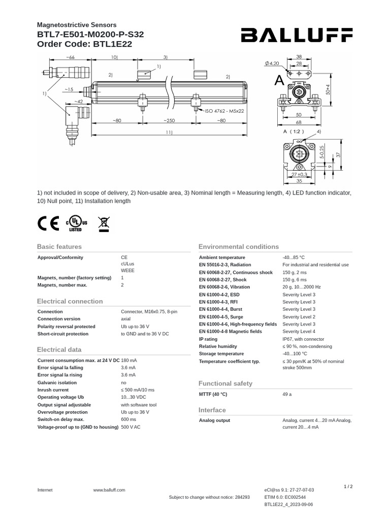 Datasheet BTL1E22 284293 en | PDF | Physical Sciences | Materials Science