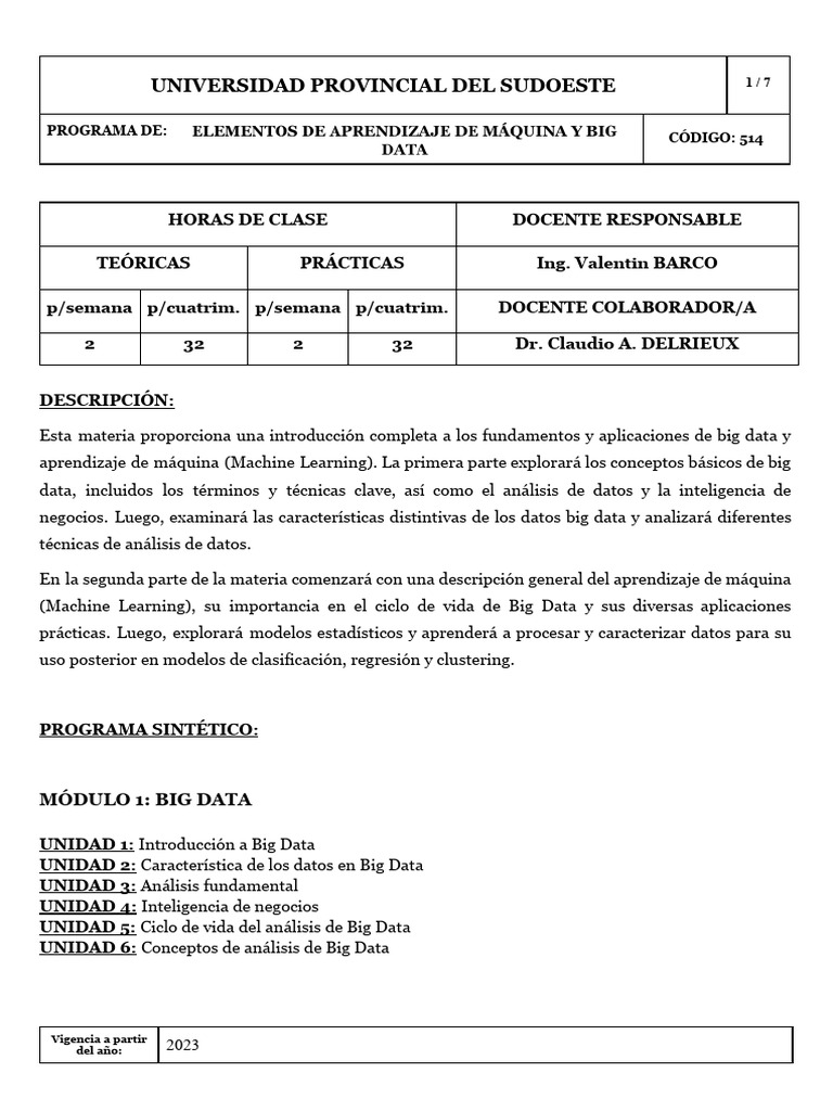 Big Data y Machine Learning en Educación | PDF | Aprendizaje automático ...