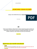 Strategi Launching Usaha Kuliner: (Belajar ILMU MARKETING Bersama Agung Walikelas)