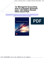 Test Bank For Managerial Accounting Creating Value in A Dynamic Business Environment 12th Edition Ronald Hilton David Platt