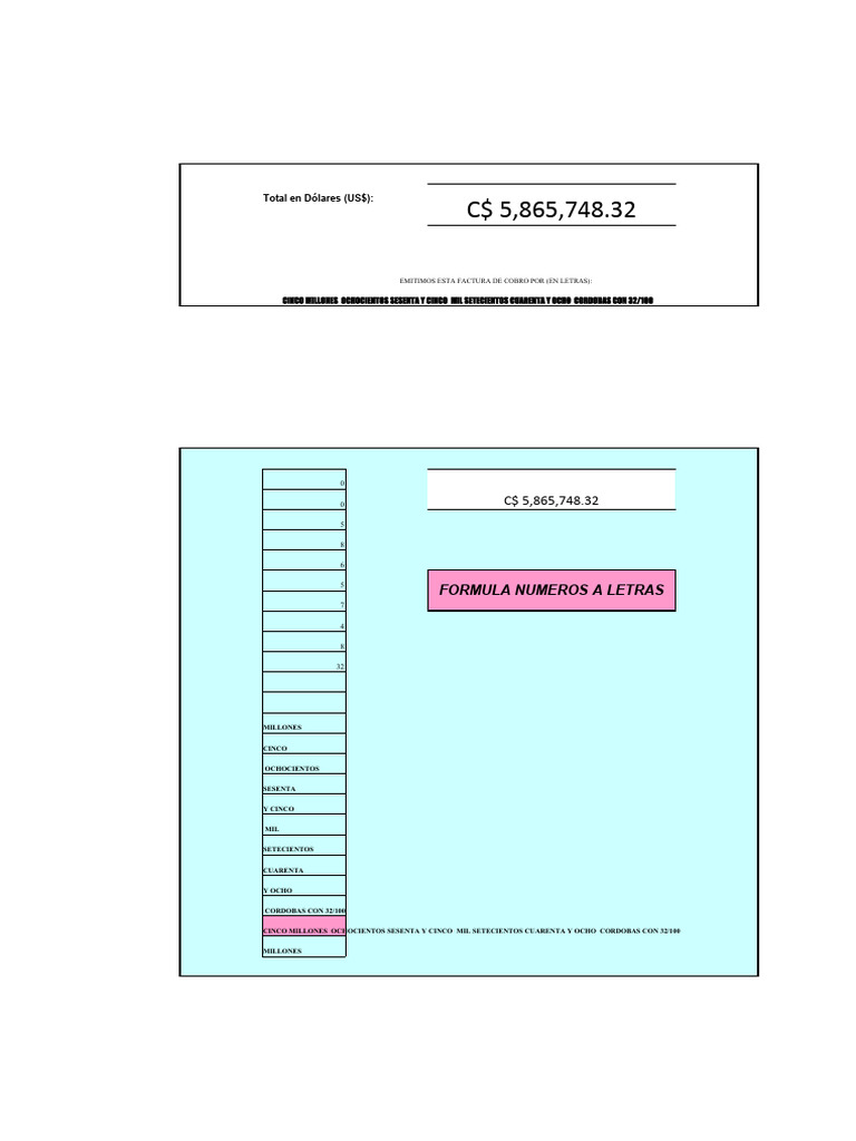 Formula de Numeros A Letras | PDF