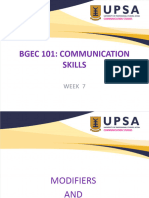 Comm Skills Week 5 Modifiers and Parallelisms