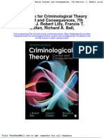 Test Bank For Criminological Theory Context and Consequences 7th Edition J Robert Lilly Francis T Cullen Richard A Ball