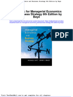 Test Bank For Managerial Economics and Business Strategy 8th Edition by Baye